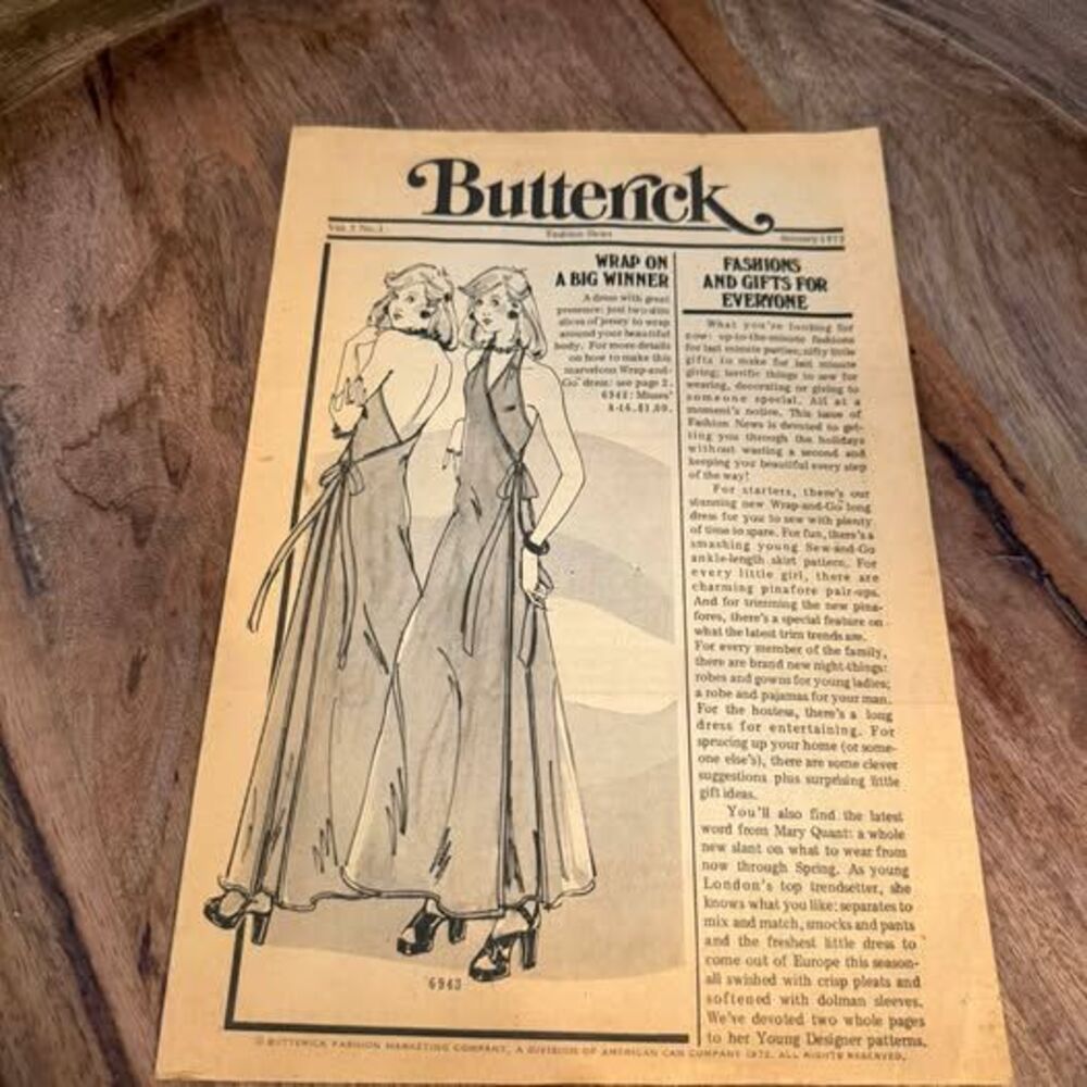 Vintage Butterick Fashion News January 1973 Catalog